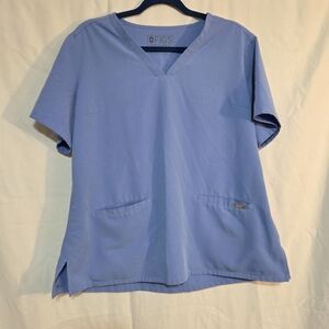 FIGS Sz Lg Women's V-Neck Scrub Top in Periwinkle Blue